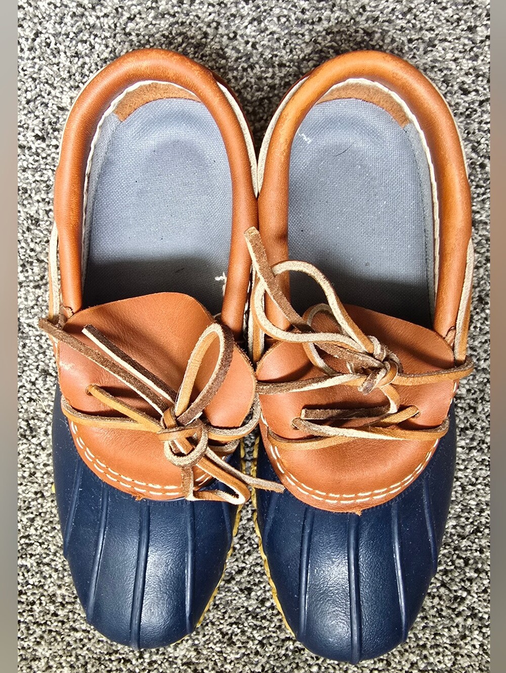 L.L. Bean Bean Boots Rubber Mocs Navy Blue Mens Size 7 Or Womens 9 - Picture 5 of 11